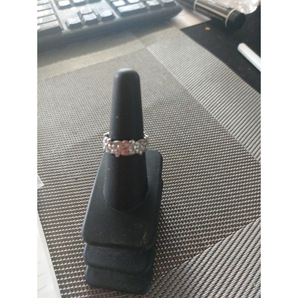 Silver flower ring sz 8